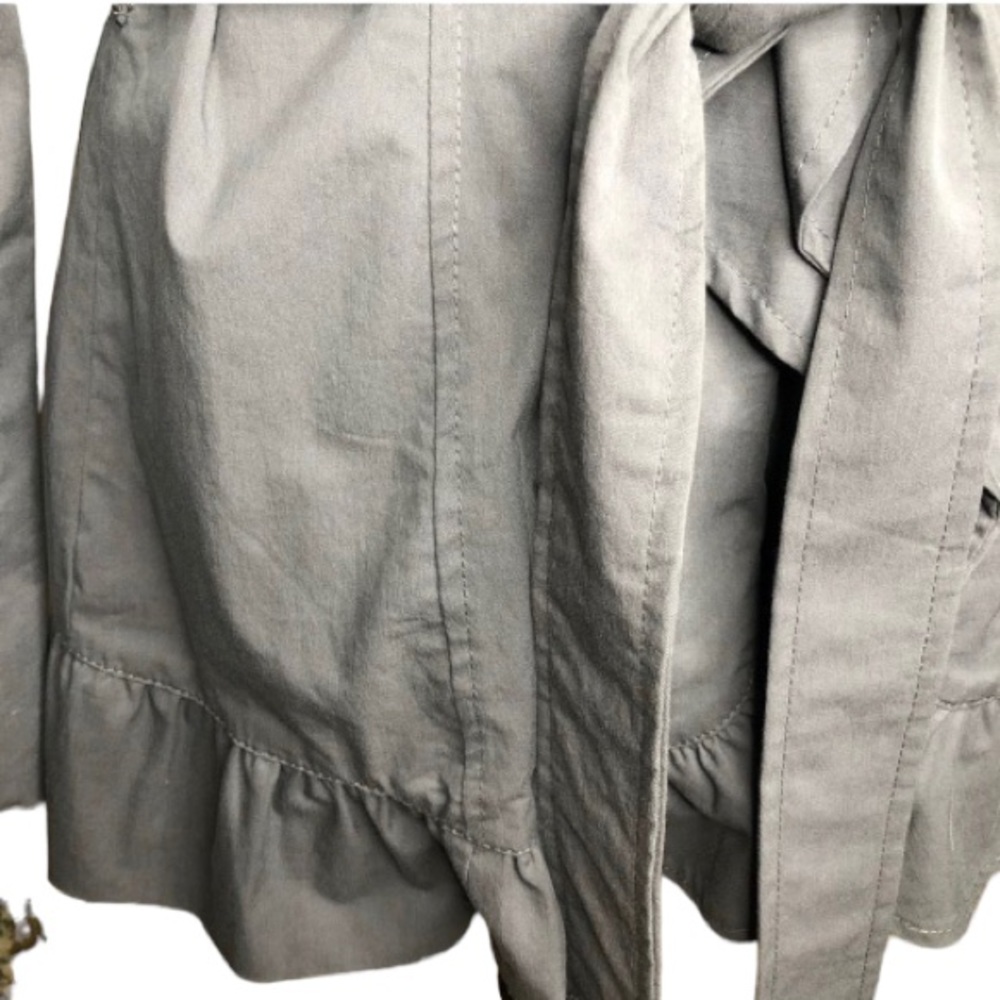 Sandro Charcoal Gray Ruffled Tie‎ Waist Jacket M - Picture 6 of 12
